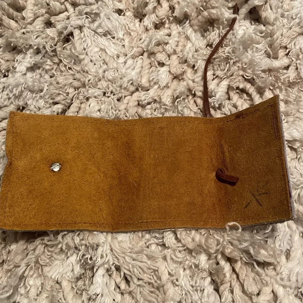 Cowhide Bottle / Can Coozie Brindle Concho Personalized Letter “H”